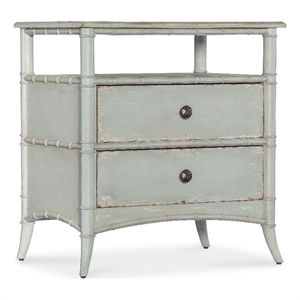 bowery hill 2 drawer wood nightstand in soft haint blue finish