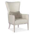 Bowery Hill Wing Back Club Chair with Accent Pillow in Gray Leather