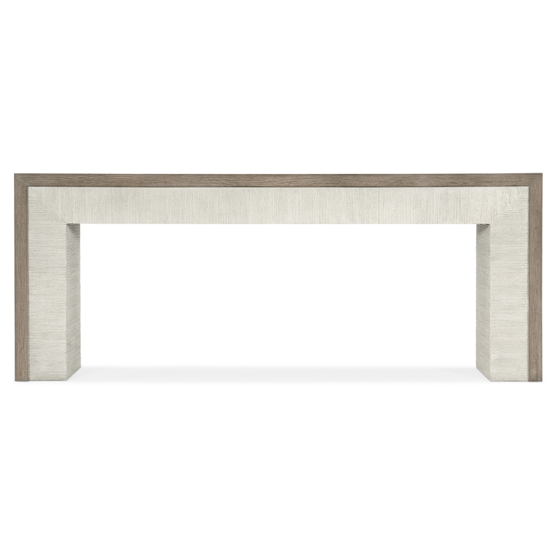 Bowery Hill Low Profile Console Table in Gray and White Wood Finish