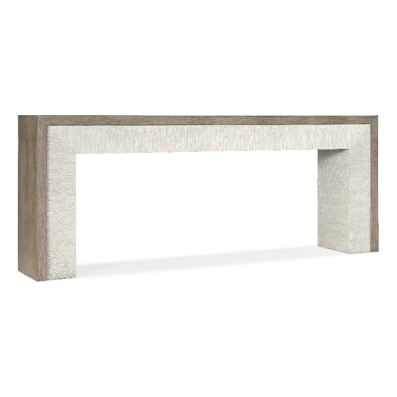 Bowery Hill Low Profile Console Table in Gray and White Wood Finish
