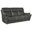 Bowery Hill Zero Gravity Power Sofa with Power Headrest in Gray Leather