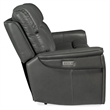 Bowery Hill Zero Gravity Power Sofa with Power Headrest in Gray Leather