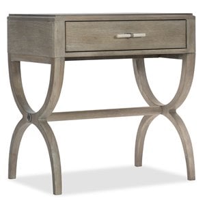 Bowery Hill 1 Drawer Leg Nightstand in Greige and Antique White