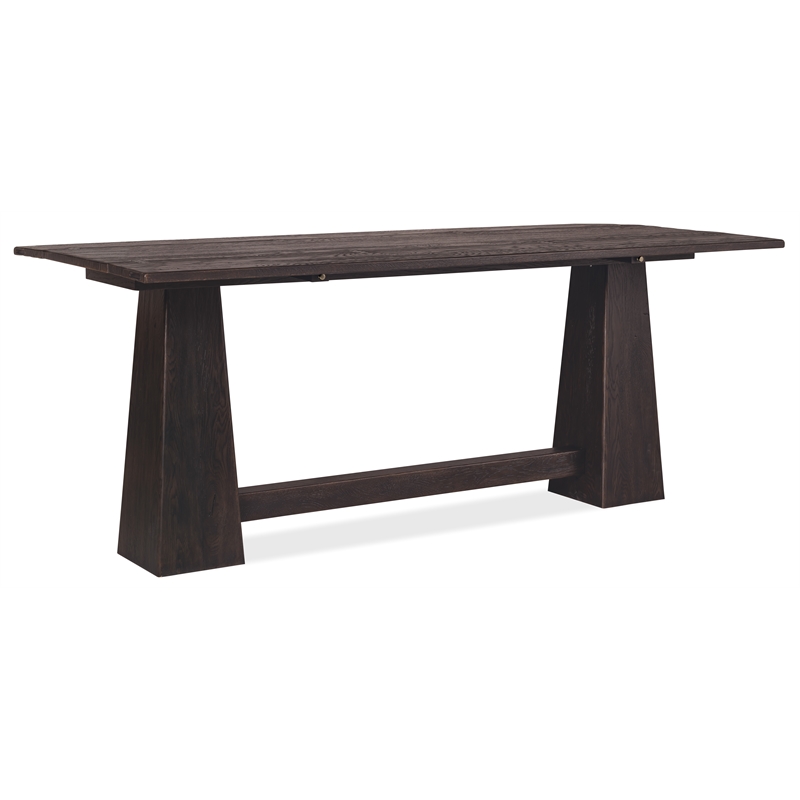 Bowery Hill Flip-Top Oak Console Table in Burnt Timber Black Wood