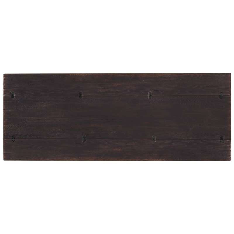 Bowery Hill Flip-Top Oak Console Table in Burnt Timber Black Wood