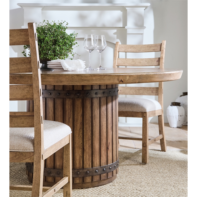 Bowery Hill Pecky Hickory Ladderback Dining Side Chair in Light Finish