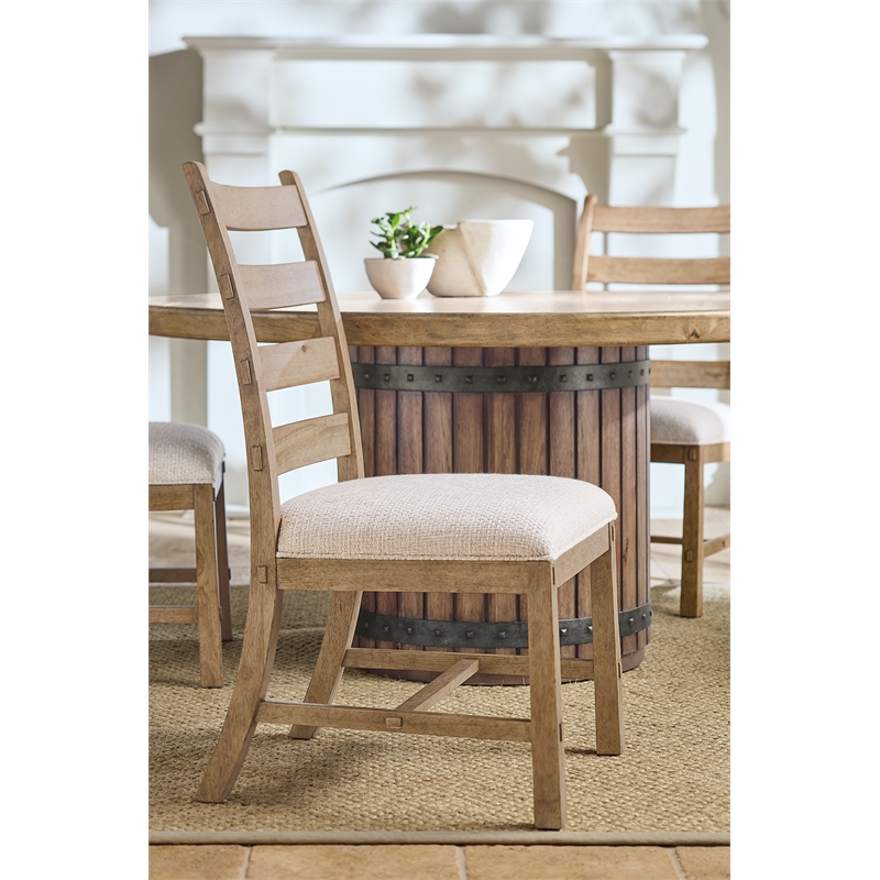 Bowery Hill Pecky Hickory Ladderback Dining Side Chair in Light Finish