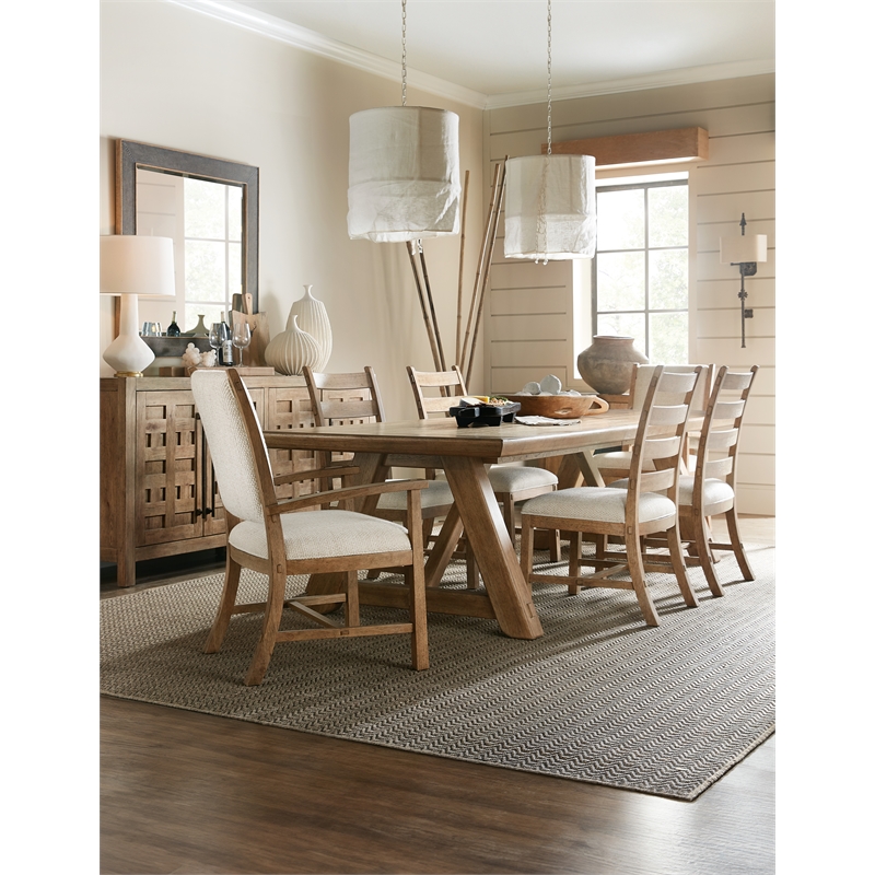 Bowery Hill Pecky Hickory Ladderback Dining Side Chair in Light Finish