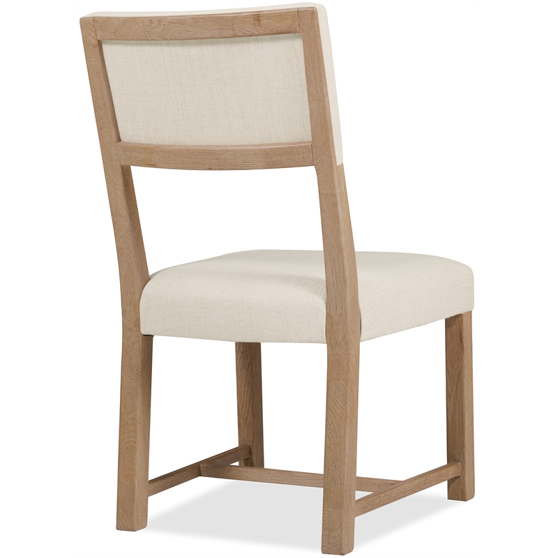 Bowery Hill Open Back Upholstered Dining Side Chair in Buckboard Oak