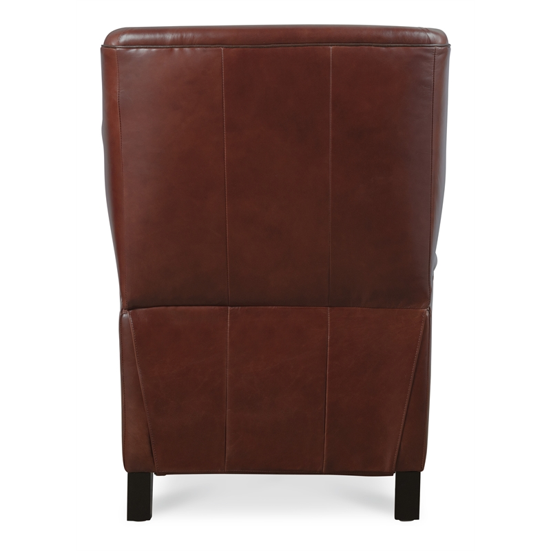 Bowery Hill Wingback Power Recliner with Headrest in Burgundy Leather