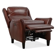 Bowery Hill Wingback Power Recliner with Headrest in Burgundy Leather