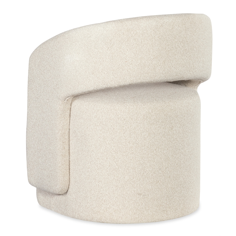 Bowery Hill Fully Upholstered Open Back Dining Arm Chair in Beige