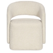 Bowery Hill Fully Upholstered Open Back Dining Arm Chair in Beige