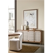 Bowery Hill Fully Upholstered Open Back Dining Arm Chair in Beige