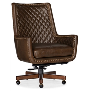Bowery Hill Quilted Back Executive Swivel Tilt Chair with Nailheads