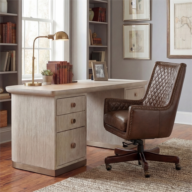 Bowery Hill Quilted Back Executive Swivel Tilt Chair with Nailheads