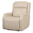 Bowery Hill Zero Gravity Power Recliner with Headrest in Beige Leather