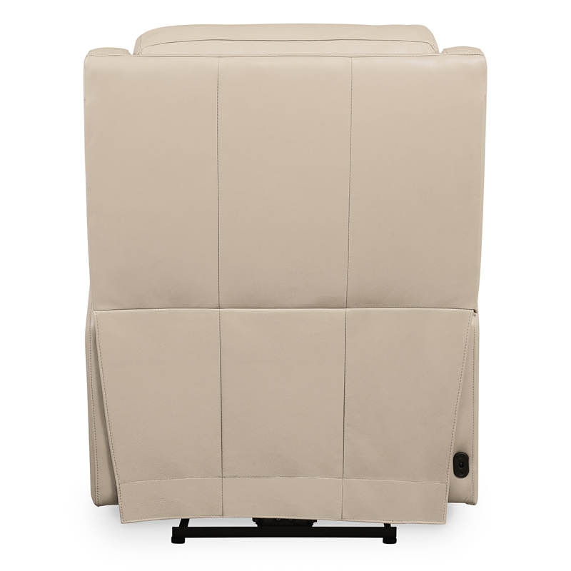 Bowery Hill Zero Gravity Power Recliner with Headrest in Beige Leather