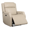 Bowery Hill Zero Gravity Power Recliner with Headrest in Beige Leather