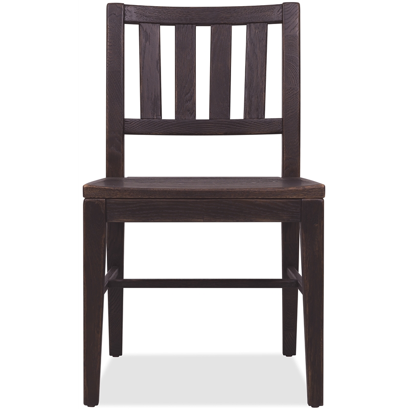 Bowery Hill Splatback Oak Dining Side Chair in Burnt Timber Black