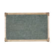 Bowery Hill Pole Rattan Bedside Table in Dune Beige and Lagoon Green