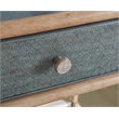 Bowery Hill Pole Rattan Bedside Table in Dune Beige and Lagoon Green