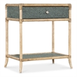 Bowery Hill Pole Rattan Bedside Table in Dune Beige and Lagoon Green