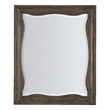 Bowery Hill Distressed Pine Beveled Landscape Mirror in Brown Finish