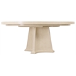 Bowery Hill Round Dining Table with 1 20-inch Leaf in Polished Limestone