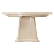 Bowery Hill Round Dining Table with 1 20-inch Leaf in Polished Limestone