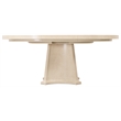 Bowery Hill Round Dining Table with 1 20-inch Leaf in Polished Limestone