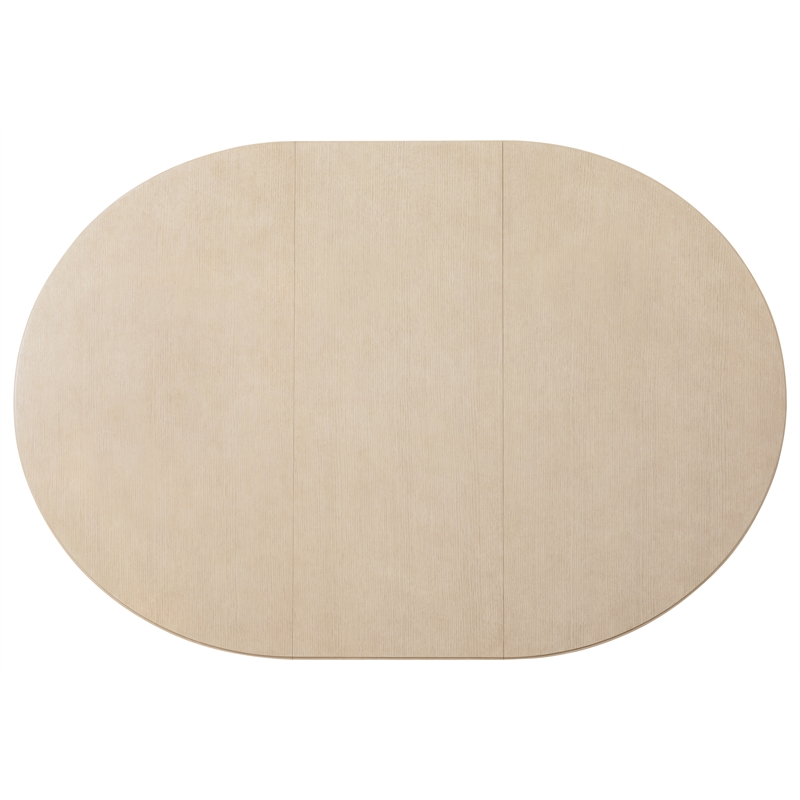 Bowery Hill Round Dining Table with 1 20-inch Leaf in Polished Limestone