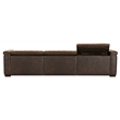 Bowery Hill 3 Seat Leather Sofa with 2 Power Recliners in Brown