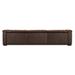Bowery Hill 3 Seat Leather Sofa with 2 Power Recliners in Brown