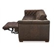 Bowery Hill 3 Seat Leather Sofa with 2 Power Recliners in Brown