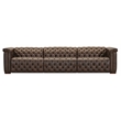 Bowery Hill 3 Seat Leather Sofa with 2 Power Recliners in Brown