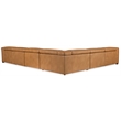 Bowery Hill 6 Seat Brown Leather Power Recline Sectional with Corner Wedge
