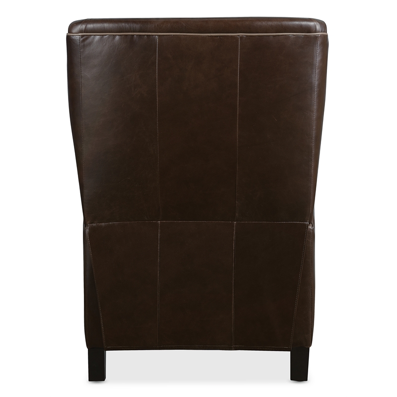 Bowery Hill Wingback Power Recliner with Headrest in Dark Roast Leather