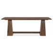 Bowery Hill Flip-Top Oak Console Table in Worn Saddle Brown Wood