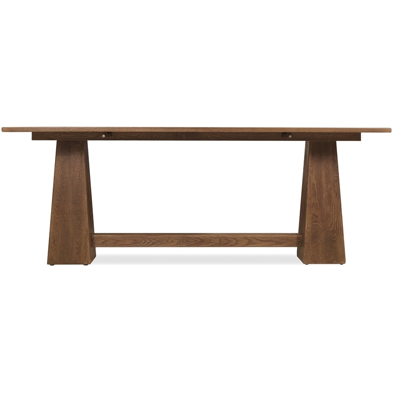 Bowery Hill Flip-Top Oak Console Table in Worn Saddle Brown Wood