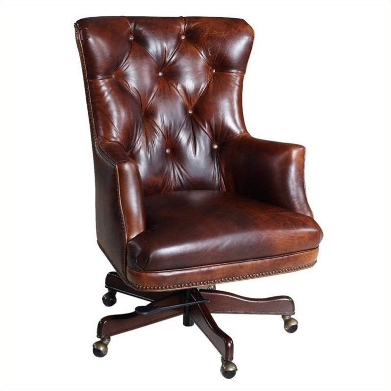 Bowery Hill Executive Leather Swivel Tilt Chair with Adjustable Height