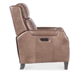 Bowery Hill Power Recliner with Power Headrest in Light Mocha Leather