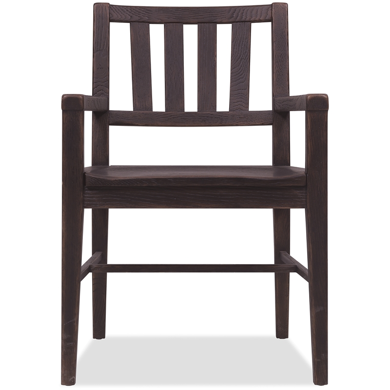 Bowery Hill Splatback Oak Dining Arm Chair in Burnt Timber Black