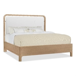 Bowery Hill California King Panel Bed in Sunbleached Beige Leather