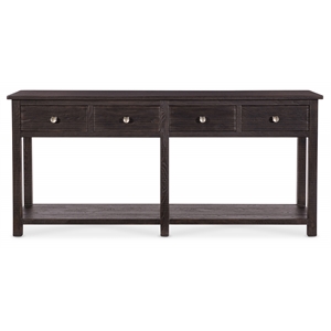 Bowery Hill 4 Drawer Sideboard Base in Burnt Timber Black Wood