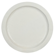 Bowery Hill Round End Table with Embossed Leaf Motif in White Wood