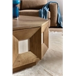 Bowery Hill 10 Sided Decagon Cocktail Table in Natural Oak with Marble
