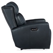 Bowery Hill Zero Gravity Power Recliner with Headrest in Blue Leather