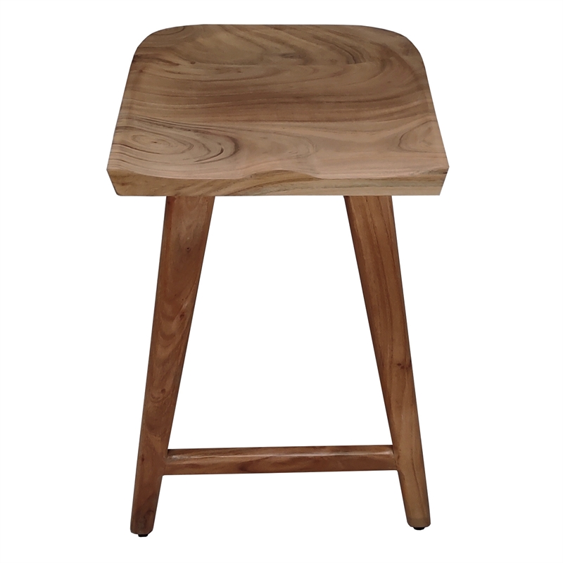 Bowery Hill Backless Counter Stool in Acacia Natural Brown Wood