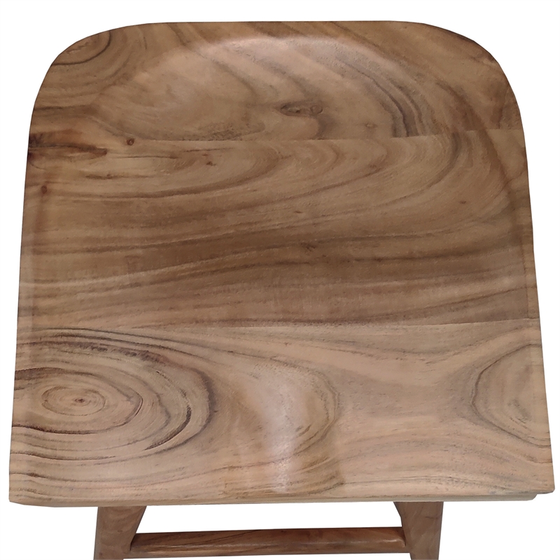 Bowery Hill Backless Counter Stool in Acacia Natural Brown Wood